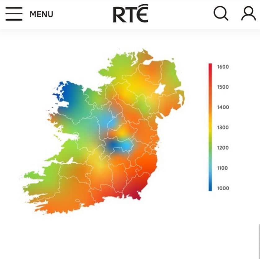 infographic design RTE PR SEO Hottest counties in Ireland