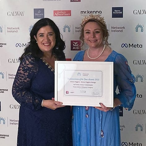 Diane Higgins Design highly commended at Network Ireland 2022 business woman of the year awards