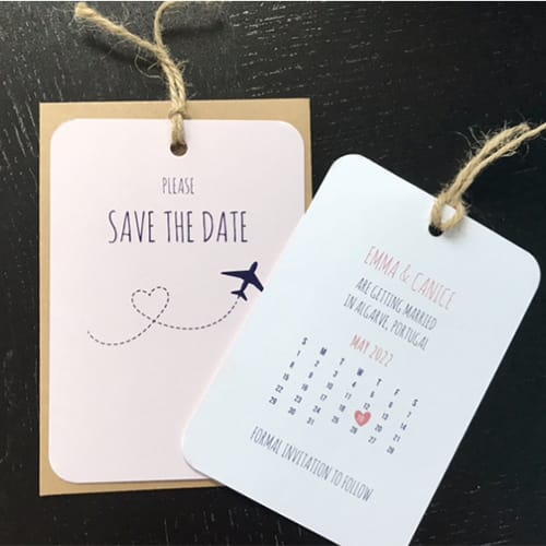 emma and canice save the date wedding stationery design travel themed wedding